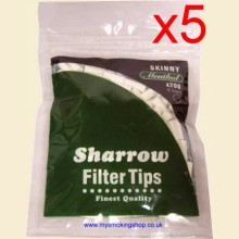 Sharrow Skinny Menthol Filter Tips 5 Bags of 200