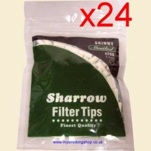Sharrow Skinny Menthol Filter Tips 24 Bags of 200
