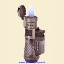 Vertigo by LOTUS Cyclone Charcoal Gunmetal Triple Jet Flame Cigarette Lighter