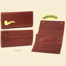 Hardcastle High Quality Vachetta Brown Leather Button Rolling Tobacco Pouch hpc103