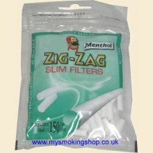 ZigZag Slim Menthol Paper Wrapped Filter Tips 1 Bag of 150
