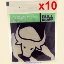 Bull Brand Slim Menthol Filter Tips 10 Bags of 250