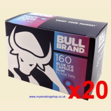 Bull Brand Slimline Blue Ice CAPSULE Filter Tips 20 Boxes of 160