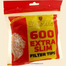 Palmer Extra Slim Paper Wrapped Filter Tips 1 Bag of 600