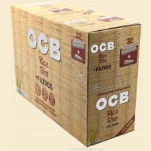 OCB Rice Slim King Size Rolling Papers + Filters 32 Packs