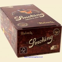 Smoking Brown Unbleached Regular 70mm Rolling Papers 50 Packs